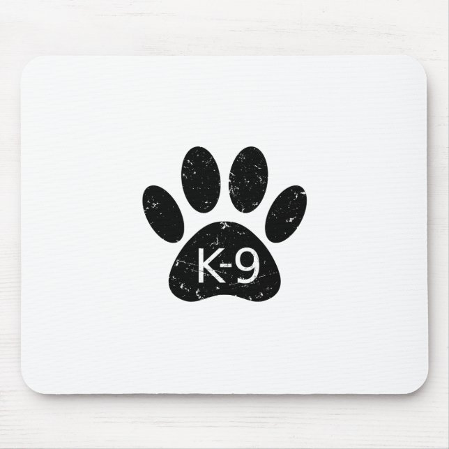 Grunge Distressed Dog Paw K-9 Mouse Pad (Front)