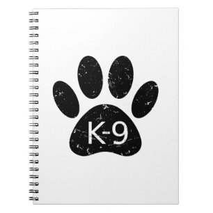 Grunge Distressed Dog Paw K-9 Notebook