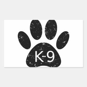 Grunge Distressed Dog Paw K-9 Sticker