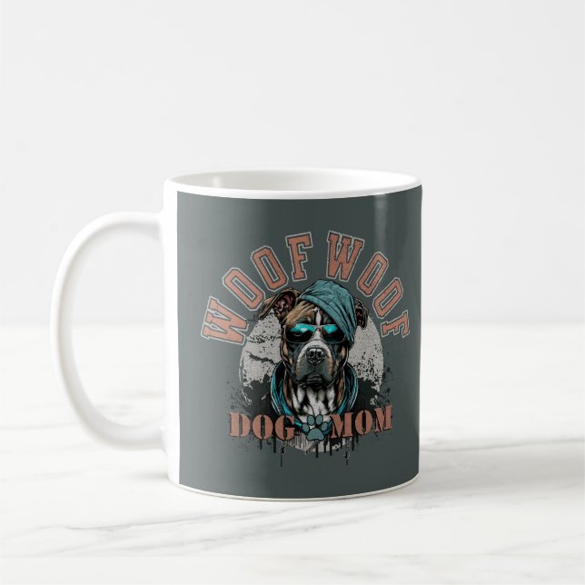 Grunge Dog Mom Coffee Mug (Left)