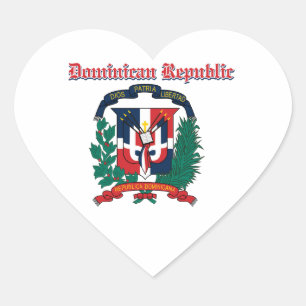 Grunge Dominican Republic coat of arms designs Heart Sticker
