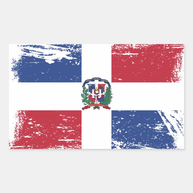 Grunge Dominican Republic Flag Sticker (Front)