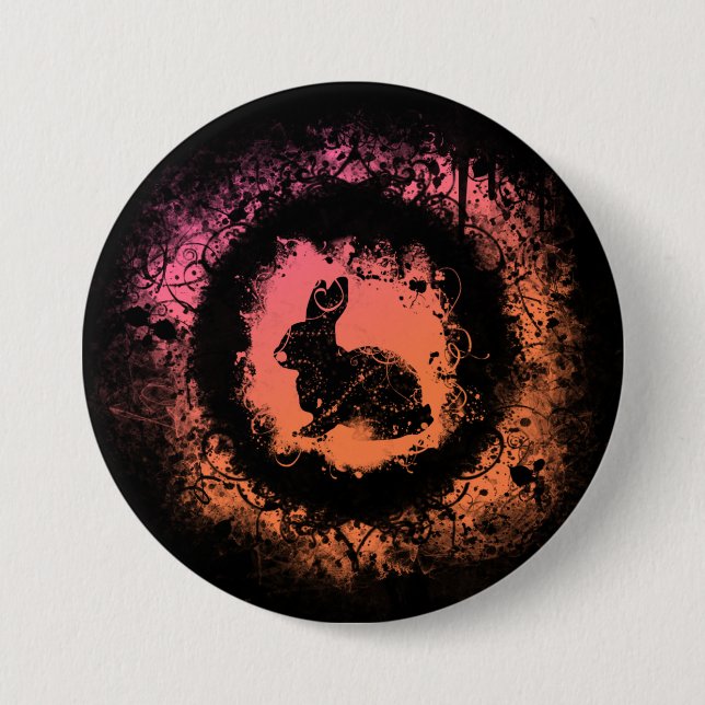 Grunge Easter Bunny 3 Inch Round Button (Front)