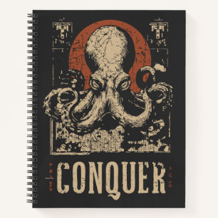 Grunge Eastern Octopus   Sea Creature Portrait Notebook