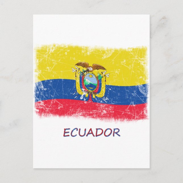 Grunge Ecuador Flag Postcard (Front)