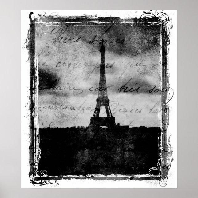 Grunge Edge Paris Poster (Front)