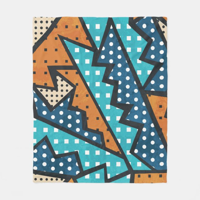 Grunge Effect Vintage Cloth Pattern Fleece Blanket (Front)