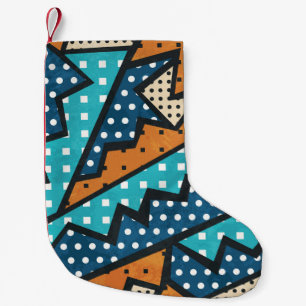Grunge Effect Vintage Cloth Pattern Small Christmas Stocking