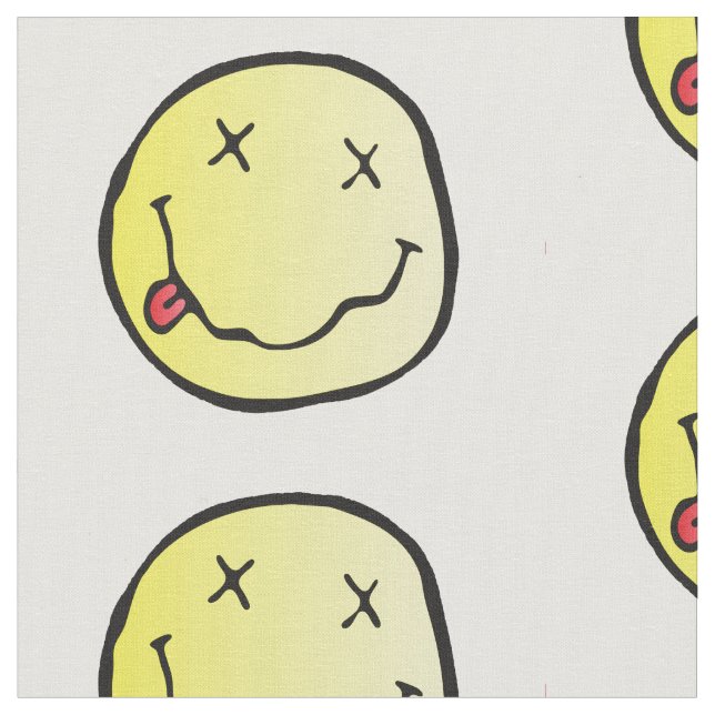 grunge emoji fabric (Close Up)