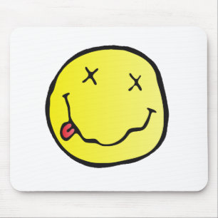 grunge emoji mouse pad