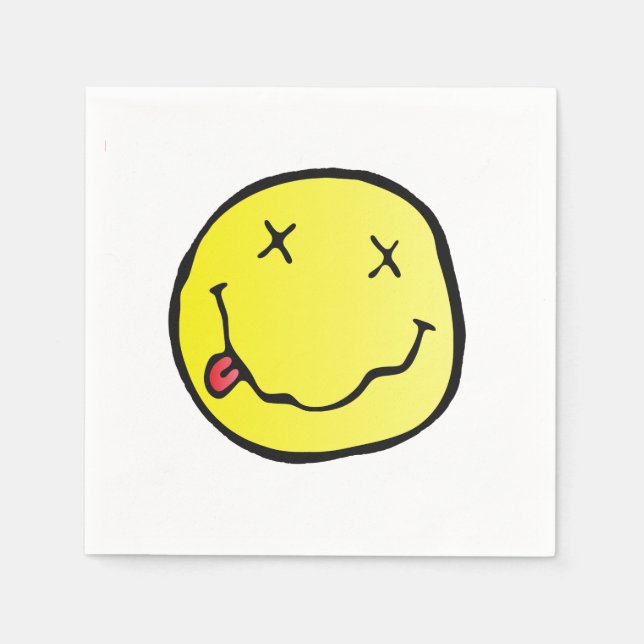 grunge emoji paper napkins (Front)
