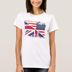 Grunge English American Flag T-Shirt