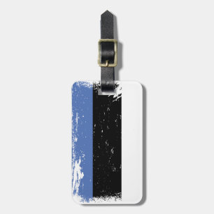 Grunge Estonia Flag Luggage Tag