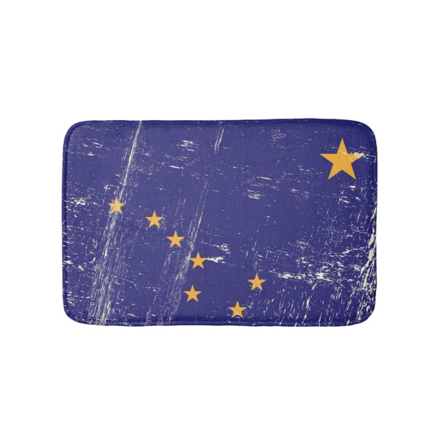 Grunge Flag of Alaska Bath Mat (Front)