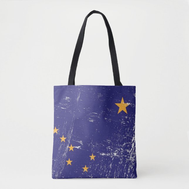 Grunge Flag of Alaska Tote Bag (Front)