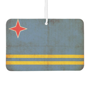 Grunge Flag Of Aruba (Netherlands) Car Air Freshener