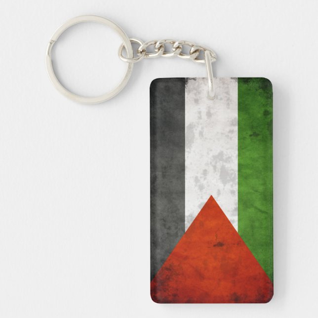 Grunge Flag of Palestine Keychain (Front)