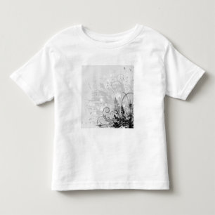 Grunge Floral Design - Light Grey B&W Toddler T-shirt