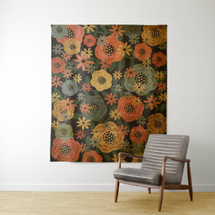 Grunge Floral Large Tapestry
