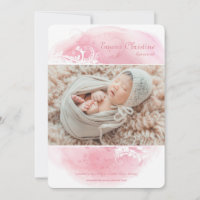 Grunge Floral Photo Faire-part de naissance