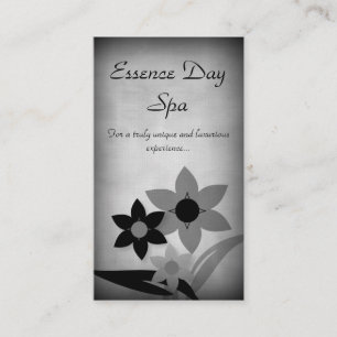 Grunge Florals Carte de visite, Gris