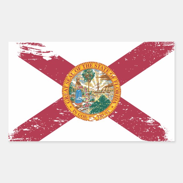 Grunge Florida Flag Sticker (Front)
