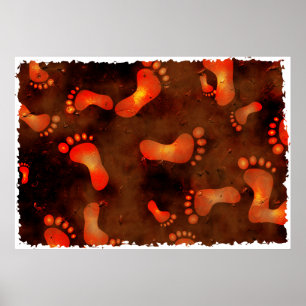 Grunge Footprints Poster