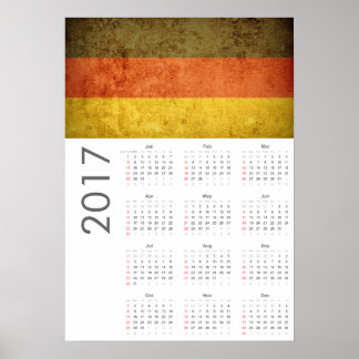 Grunge Germany Flag Calendar 2017 Poster