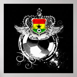 Grunge Ghana Black stars Warrior Kings Gifts Poster
