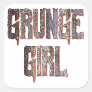 Grunge Girl Square Sticker
