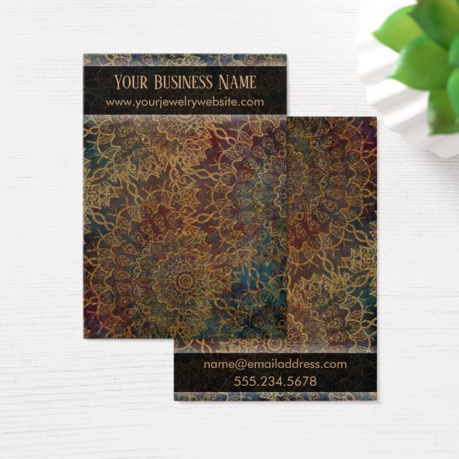 Grunge Gold Mandala Porte-oreilles Cartes d'affich (Bureau)