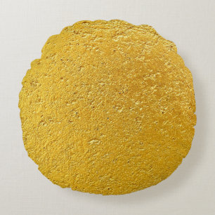 Grunge gold or foil background and textureabstract round pillow