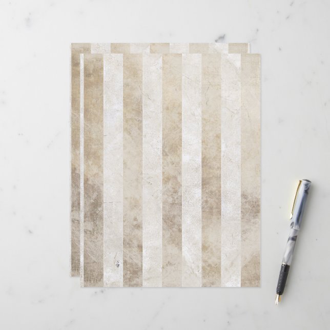 Grunge Gold Stripe Scrapbook Paper (Front/Back In Situ)