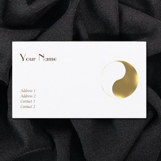 Grunge golden&white  yin yang business card (Creator Uploaded)