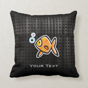 Grunge Goldfish Throw Pillow