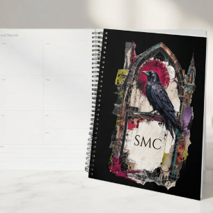 Grunge Gothic Raven Art Planner
