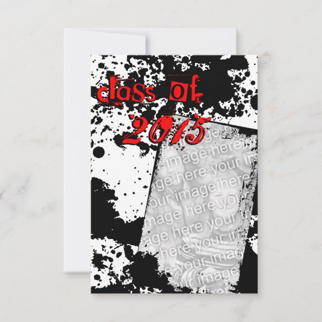 grunge grad class of 2015 invitation (Front)