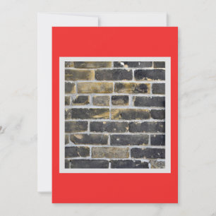 Grunge Grey Brick Wall Holiday Card