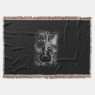 Grunge Guitar Graphic Guitarist Rock Musician Jazz Throw Blanket