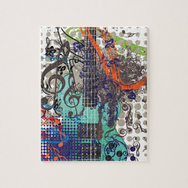 Grunge Guitar Illustration Jigsaw Puzzle (Vertical)