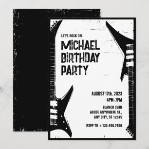 Grunge Guitar  Invitation