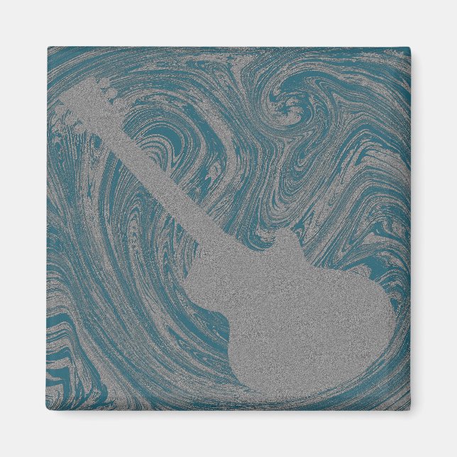 Grunge Guitar Magnet, Turquoise Magnet (Front)