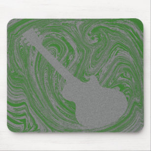 Grunge Guitar Mousepad, Green Mouse Pad