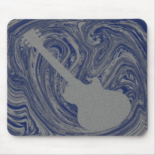 Grunge Guitar Mousepad, Royal Blue Mouse Pad