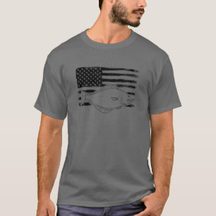 Grunge Halibut USA Distressed Plaice Sanddab Floun T-Shirt