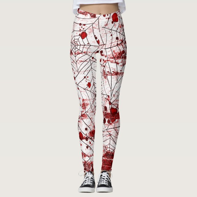 Grunge Halloween Cobweb Leggings (Front)