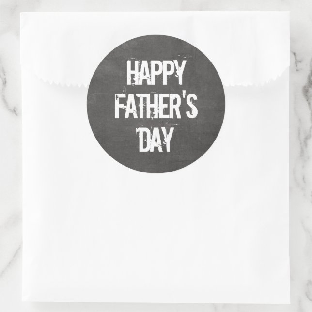 Grunge Happy Father's Day  Classic Round Sticker (Bag)