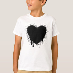 Grunge Heart - Black T-Shirt