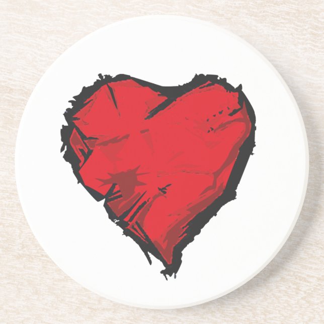 Grunge Heart Coaster (Front)