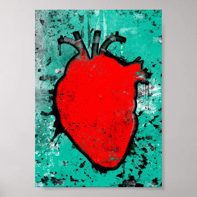 grunge heart poster (Front)